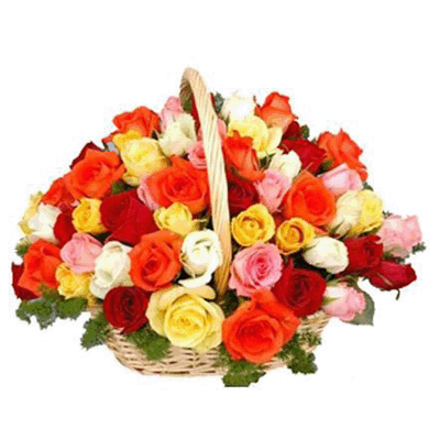 snd pink roses basket to belgaum