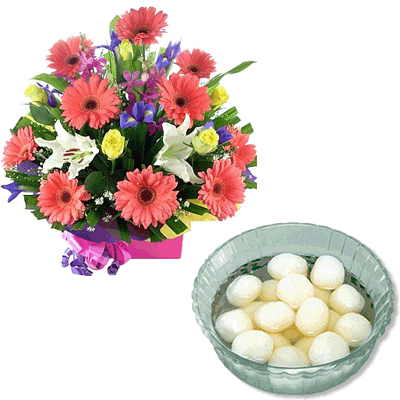 send flowers and rasgulla to mysore