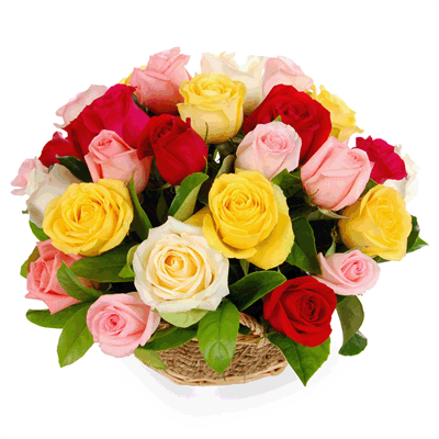 send 50 mixed Roses basket to solapur